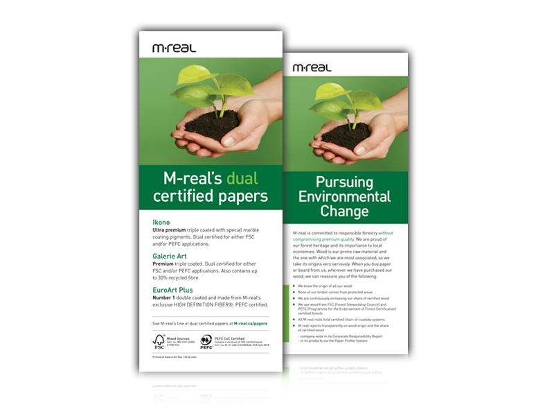 M-real Canada Environmental Certification Card Print Design