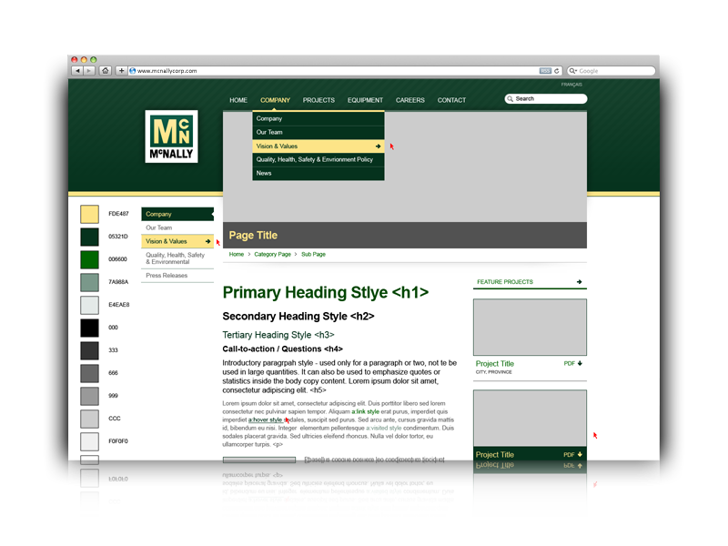 McNally Website Design Styles