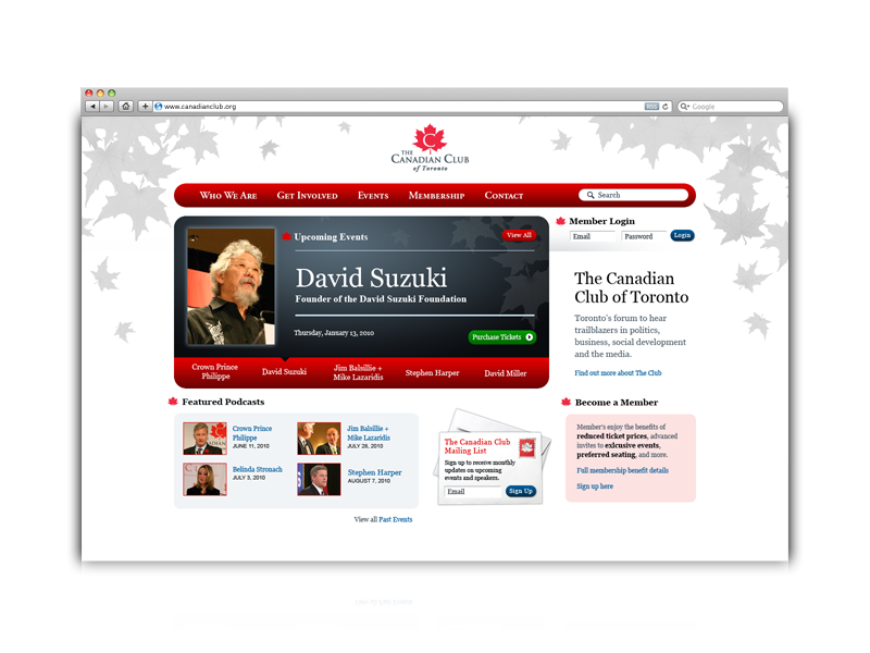 The Canadian Club of Toronto Website Design